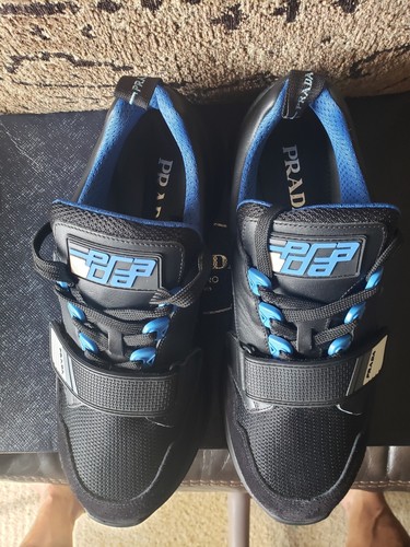 Prada FLASHTREK Black Fabric Sneakers Made ITALY Men 9.5 UK 10.5-11 US $1,370 - Picture 9 of 23