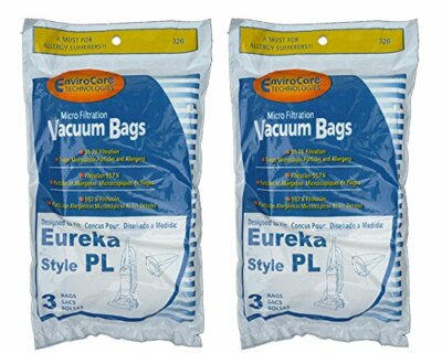 6 Eureka Electrolux PL Bags Bagged Maxima 62389 62389A EU-62389 62389-6 62480 62