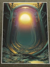 Sci-Fi Portal Fantasy Corridor with Glowing Light Gateway Poster 18x24in