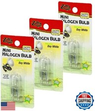 Zilla Mini Halogen Lamp Reptile Bulb, 50-watt, Day White 3 Pack 