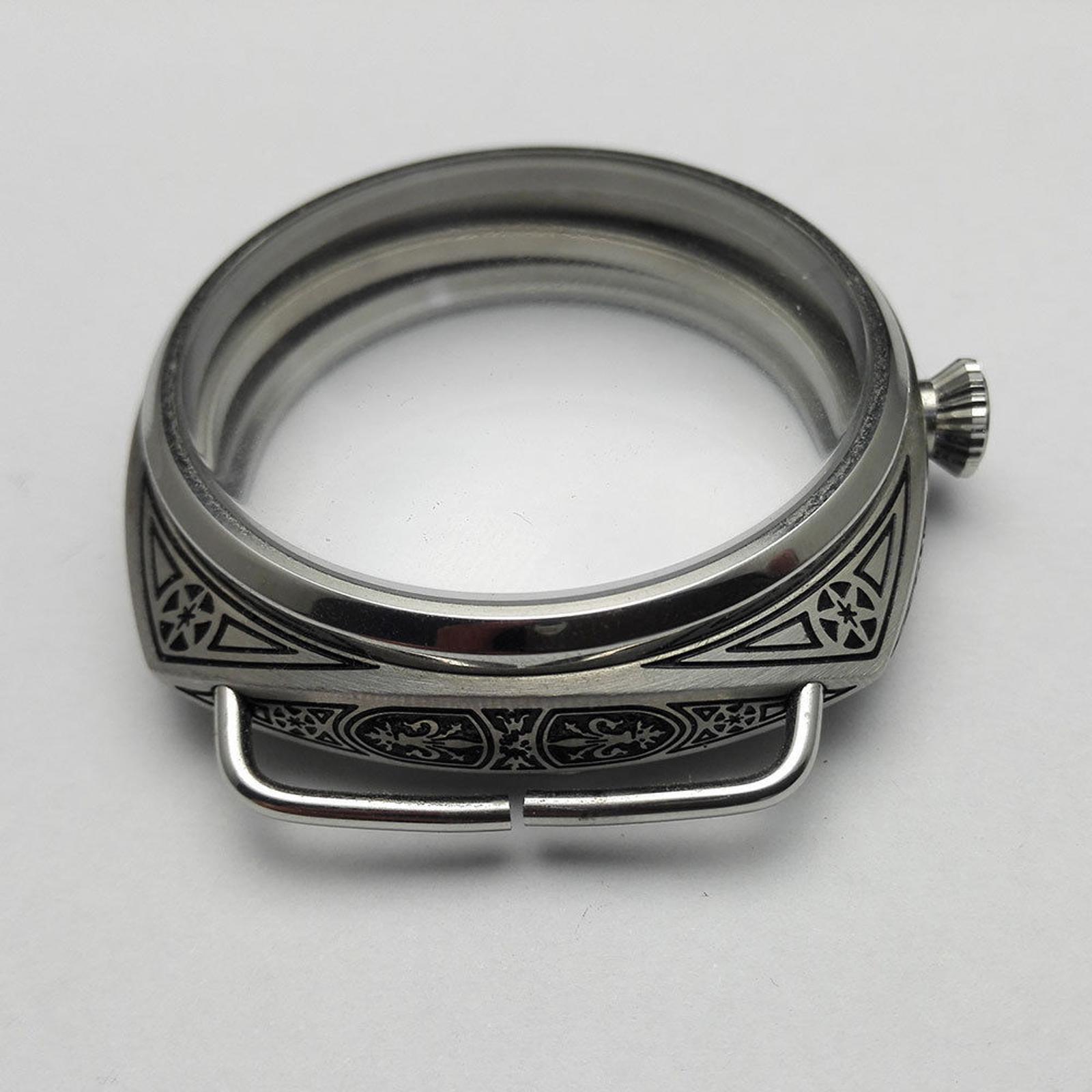 47mm 316L Stainless Steel Watch Case For ETA 6497 6498 ST36 Movement 26