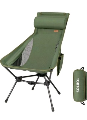 TOBTOS High Back Camping Chair, Lightweight Chair with A-green. Brand New