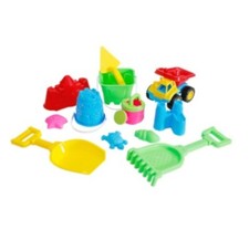 13-częściowy zestaw zabawek do piaskownicy XXL - zestaw wiader piaskowych plażowych ☀️