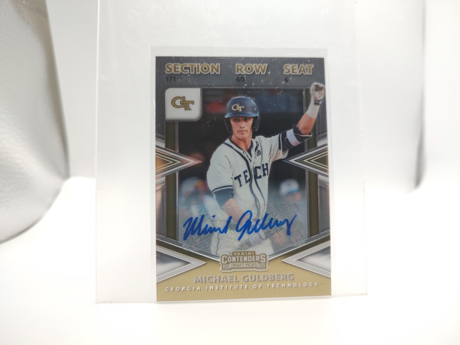 MICHAEL GULDBERG 2020 PANINI CONTENDERS COLLEGE TICKET AUTO, GEORGIA TECHNOLOGY
