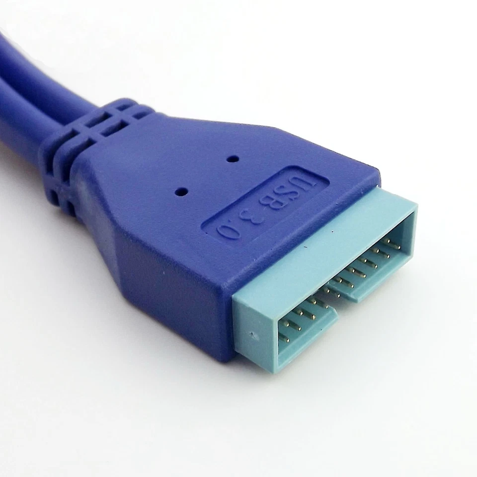 2 Ports USB 3.0 Type A Male to 20 Pin Male Header Motherboard Adapter Cable Cord - Image 4 of 4