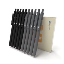 Gel Pens,0.5mm Fine Point Pens Smooth Writing 10 Pcs Black Gray-Black Ink