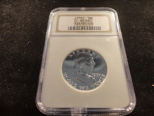 1963 FRANKLIN HALF DOLLAR 50 CENT NGC PF 68- VERY CLEAN- MIRROR FINISH- DISCOUNT
