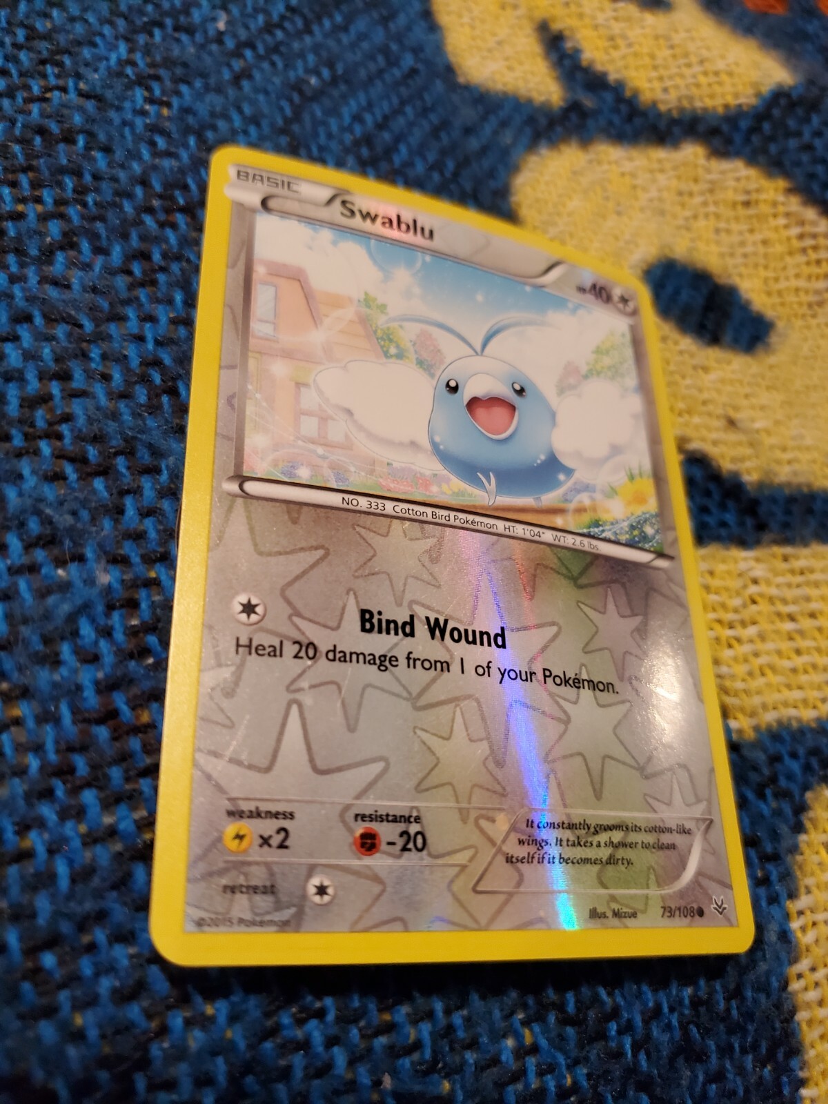 Swablu - 2015 Pokémon Roaring Skies Reverse Holo #73/108 - LP - FREE SHIPPING