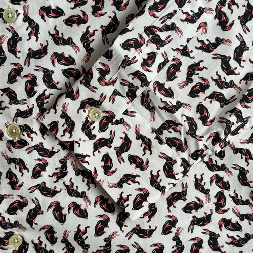 Paul Smith Lucky Bunny Rabbit Print Slim Fit Shirt NEW WITH TAGS - ‘M’ MEDIUM - Picture 3 of 4