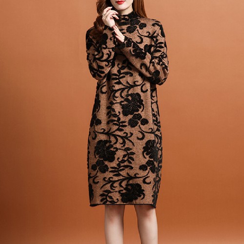 Long Sleeves Pullover Midi Dress Tops 