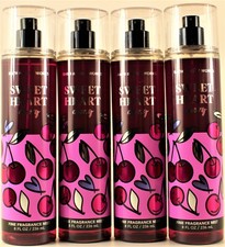 QTY 4 - Bath  Body Works SWEET HEART CHERRY Fine Fragrance Body Mist Spray 8Oz