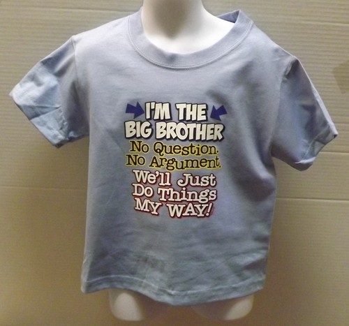 Im BIg Brother No Questions Kids Tee Shirt 2-4=XS Thru 14-16=LG NWOTS - Picture 6 of 6