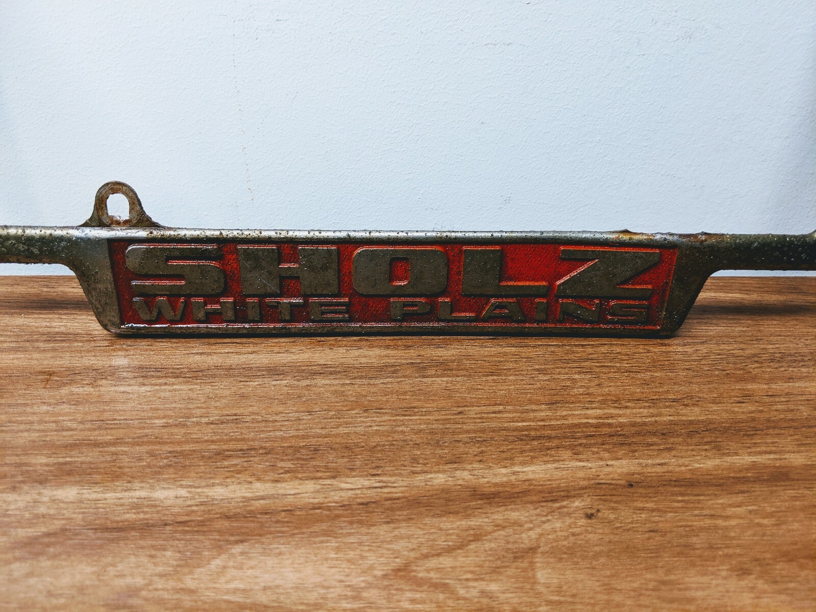 Sholz Pontiac Buick Dealer License Plate Frame Embossed Vintage White Plains NY eBay