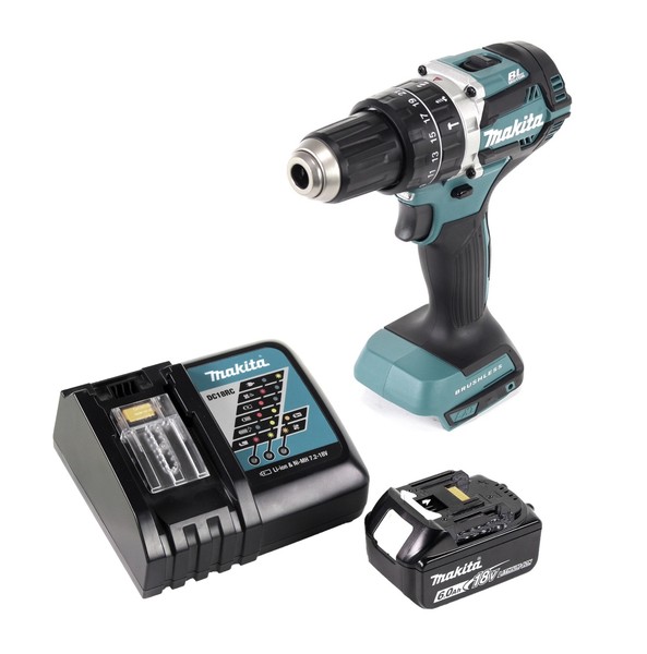 Makita Dhp 484 RG1 Akku Schlagbohrschrauber 18 V 54 Nm + 1X Akku 6,0 Ah + Lader-image