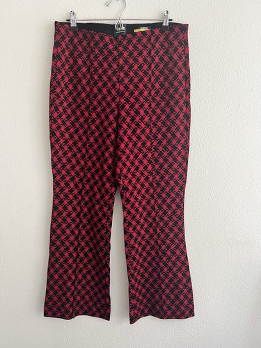 Pantalones Cortos Anthropologie Maeve The Margot Kick-Flare Rojo Negro Geo L - Imagen 2 de 7