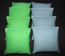ALL WEATHER CORNHOLE BEAN BAGS Lime  Light Blue Resin Filled WATERPROOF