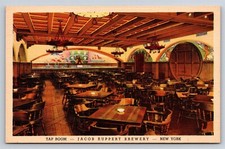 Postcard NY New York City Jacob Ruppert Brewery Bar Tap Room Restaurant AW9