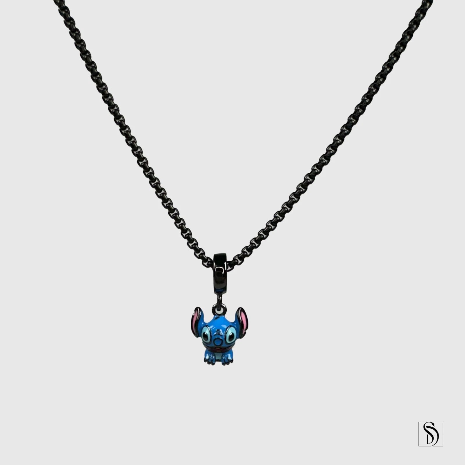 Collier pendentif point bleu, collier bijou breloque premium en argent sterling 925