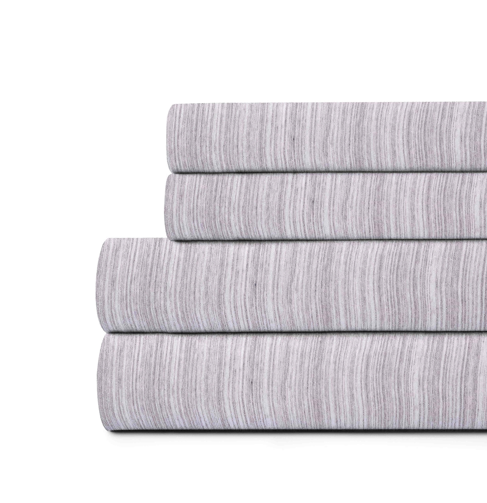Spaced Dyed Heather Jersey Sheet Set 3pc Bedding 100% Pure Cotton Bed Set Bre...