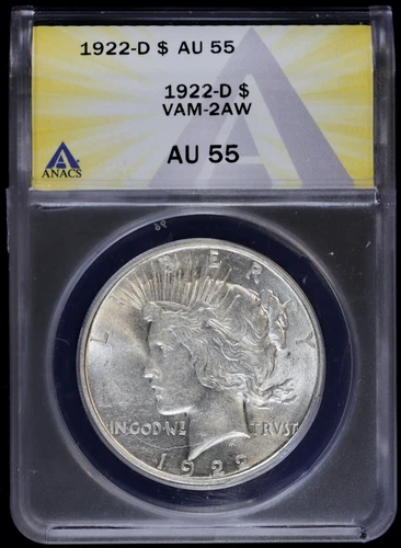 1922-D $1 Peace Silver Dollar ANACS AU 55 |VAM-2AW