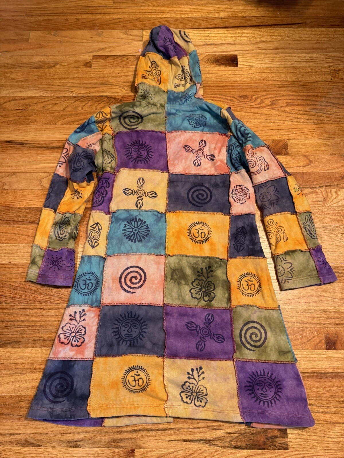 Rising International Long Zip Up Patchwork Fleece… - image 15