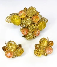 Gorgeous! RARE VTG Alice Caviness Verified Bracelet Earrings Set