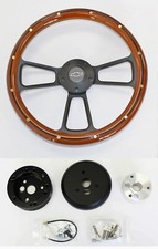 Mahogany Black Steering Wheel 14 Fits 95-99 Full Size Truck C15 C1500 Bow Cap