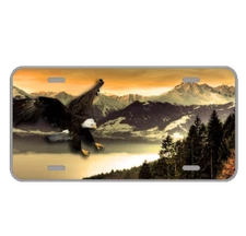Custom Personalized Novelty License Plate With Orange View Eagle Flying