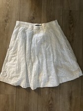 Banana Republic A-line Eyelet Midi Skirt Size 8 White