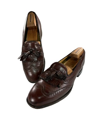 Johnston & Murphy Aristocraft Mens Sz 9 E Brown Leather Tassel Loafer Slip On
