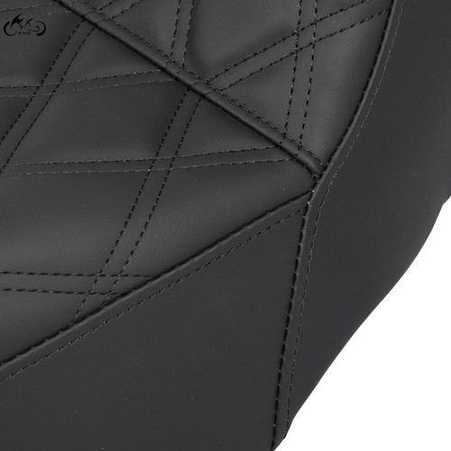 Black Diamond Step-Up Driver Passenger Seat For Harley Dyna FXD FXDWG 2006-2017 - Picture 12 of 16