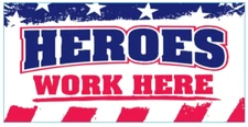 12 Pack American Heroes Work Here U.S.A. Bumper Sticker