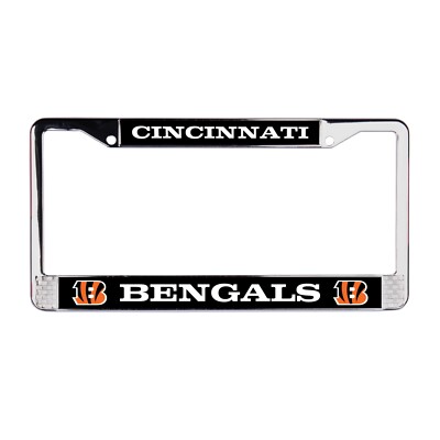Cincinnati Bengals NFL 3D Polyurethane Domed Chrome License Plate Frame Car-SUV
