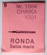 NOS New 6 Pcs Chaika 1301 Ronda 1864 Winding Stem Tija Recambio Albero Carica