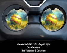 Sports Balls in Grass Car Coasters