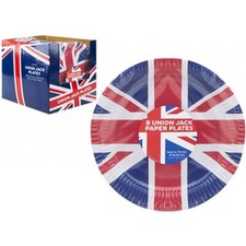 Union Jack Design Paper Plates 9" - 8 Pack - PMS Party VE Day