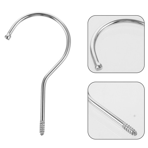 10 Pcs Plastic Trouser Hook Stainless Steel Screw Hooks Multipurpose DIY - Picture 4 of 12