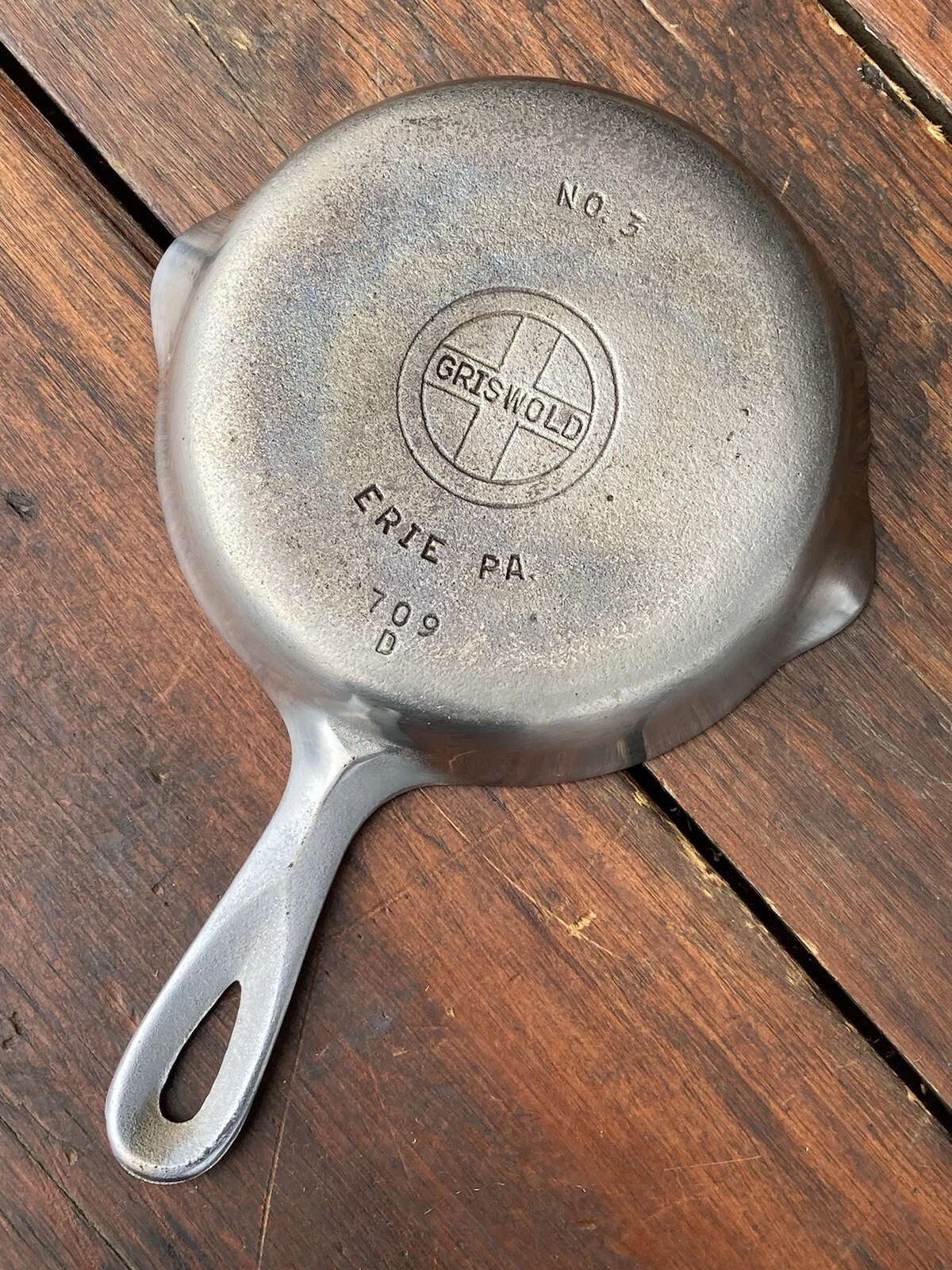 Griswold Cast Iron #3 Small Logo Skillet In Chrome Finish