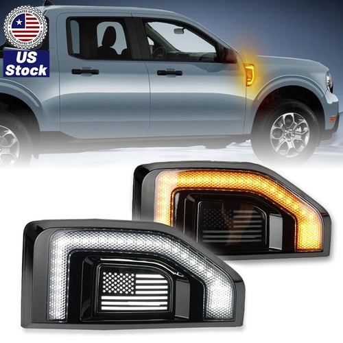 LED Front Side Marker Daytime Running Lights Turn Signal For Ford Maverick 22-25