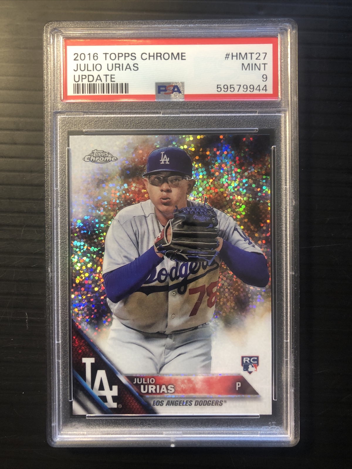 2016 Topps Chrome Update Julio Urias Rookie RC #HMT27 PSA 9 Dodgers Tough Card