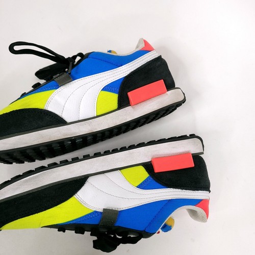 Puma Future Rider Shoes Sneakers Boys Size 7C YOUTH White Black Blue Green - Picture 7 of 10