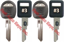 NEW GM Single Sided VATS Ignition Keys #3 (PAIR) + Doors/Trunk OEM Keys (PAIR)