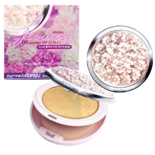 Mistine Powder Foundation Flowers BB SPF25 PA++ Coverage Makeup Face Skin 10g - Picture 3 of 10
