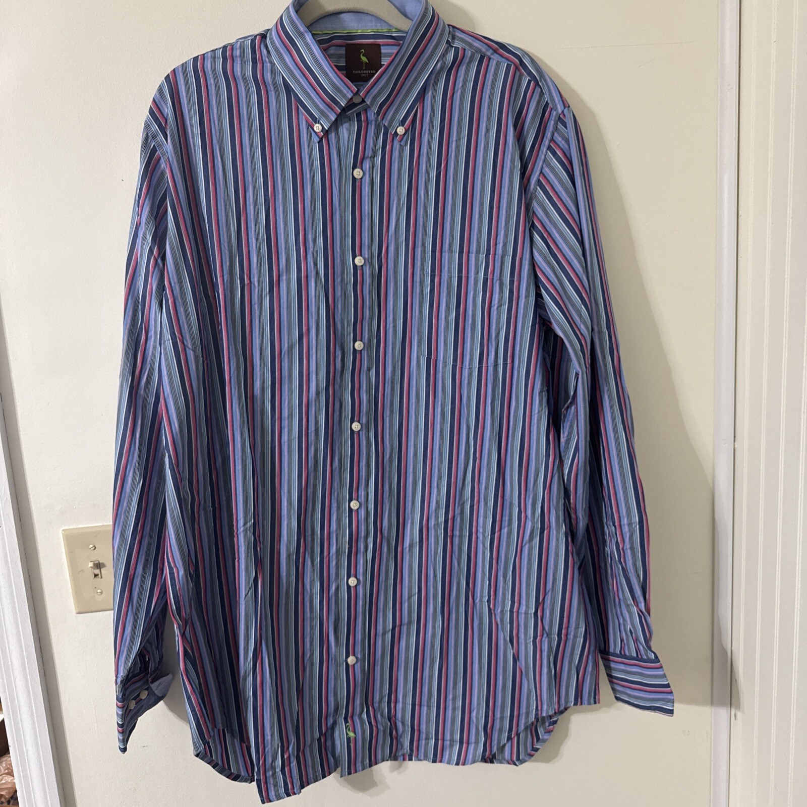 TailorByrd Striped Blue Button Up Shirt Men's Size 2XLT