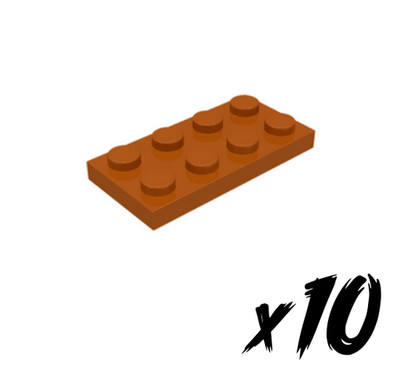 10x LEGO 3020   2x4 Plate   Platte   dunkel orange   Dark Orange