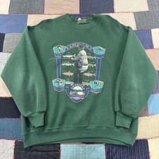 Vintage Croft & Barrow American Outdoors Fishing Graphic Sweatshirt USA Made XL