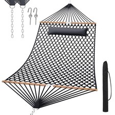 13FT Hammocks Traditional Hand Woven Cotton Rope with Free Extension Chains