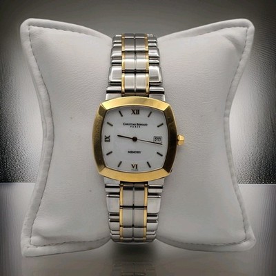 Christian Bernard 5802 Two Tone Men's Watch Solid 18K Gold Steel Ex Display Box