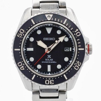 Seiko Prospex SBDJ051 Diver Scuba Solar Watch Black Dial Stainless 200m