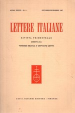 Lettere italiane, anno XXXIX - N. 4 - Vittore Branca e Giovanni Getto [1987]